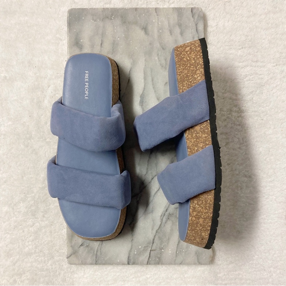 Free People Fairmont Platform Sandals Size 9 Blue New - Picture 2 of 11